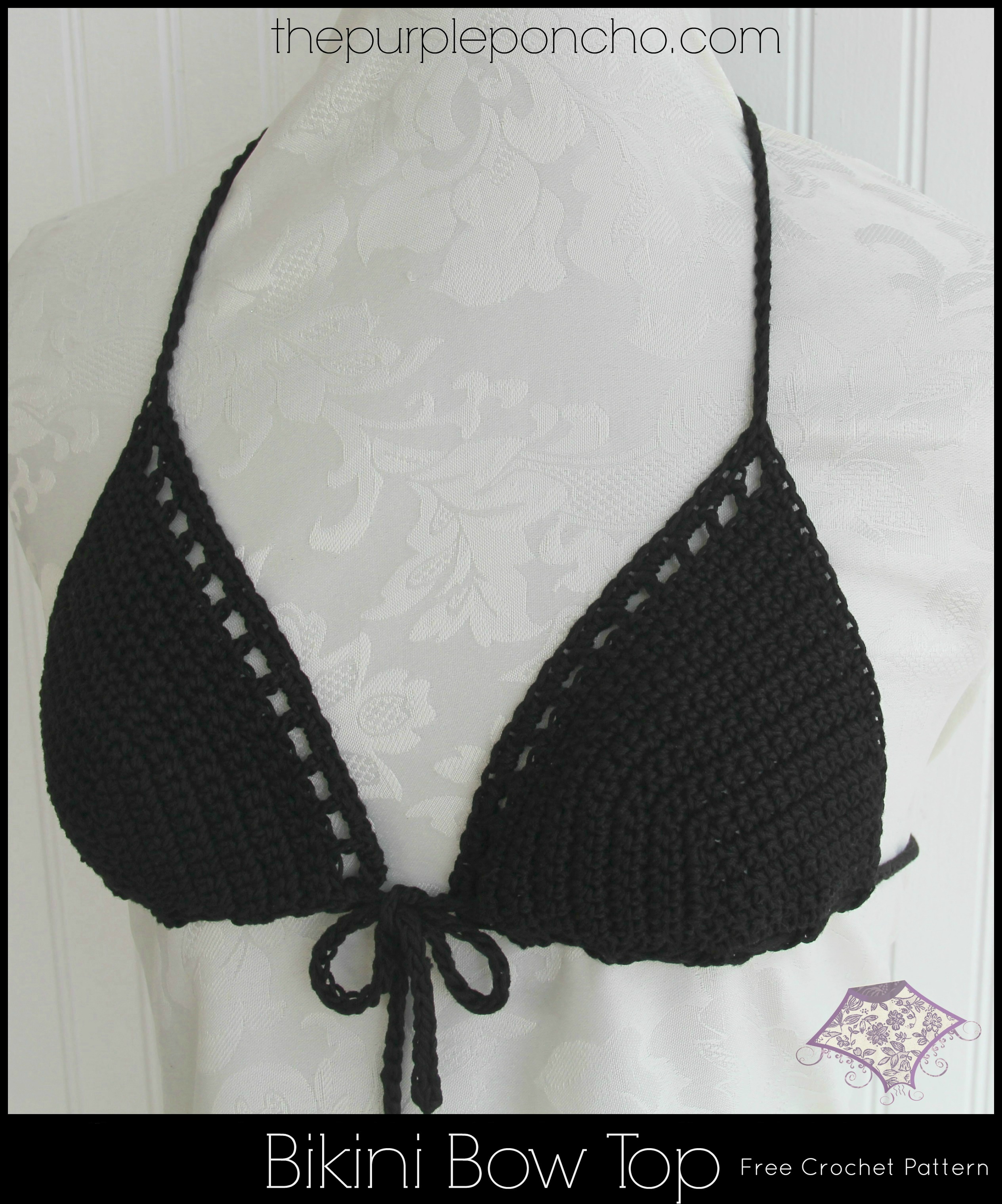 Bikini Bow Top A Free Crochet Pattern by The Purple Poncho