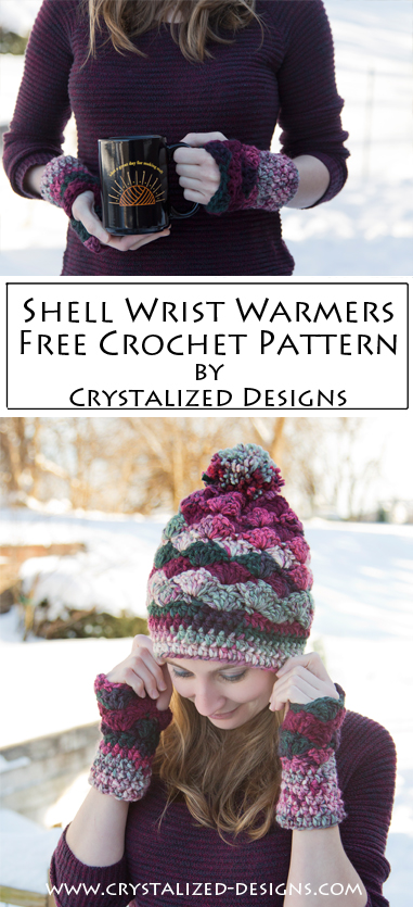 Shell Wrist Warmers Free Crochet Pattern by Crystalized Designs
