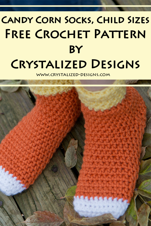Candy Corn Socks Child Sizes Free Crochet Pattern by Crystalized
