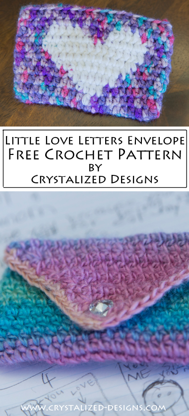 Little Love Letters Envelope Free Crochet Pattern by Crystalized Designs