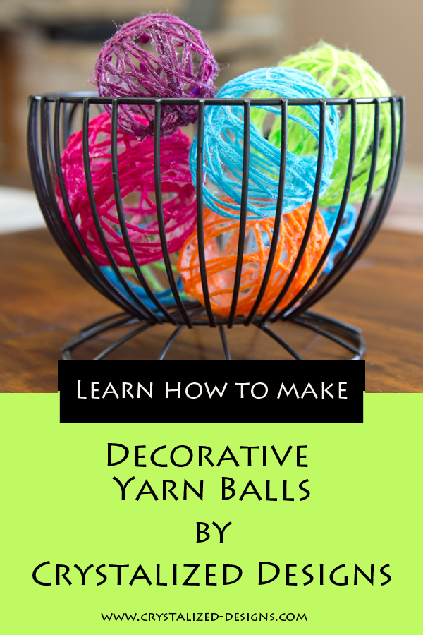 Decorative Yarn Balls Tutorial by Crystalized Designs Crystalized Designs