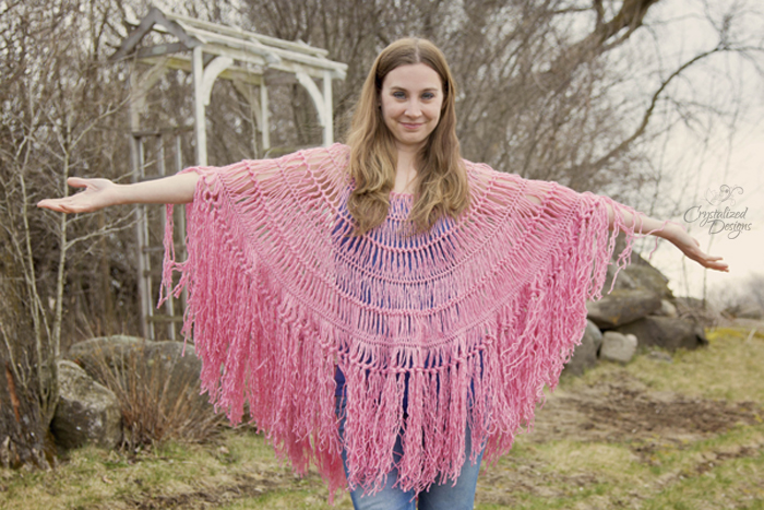 Hairpin Lace Poncho Free Crochet Pattern by Crystalized Designs