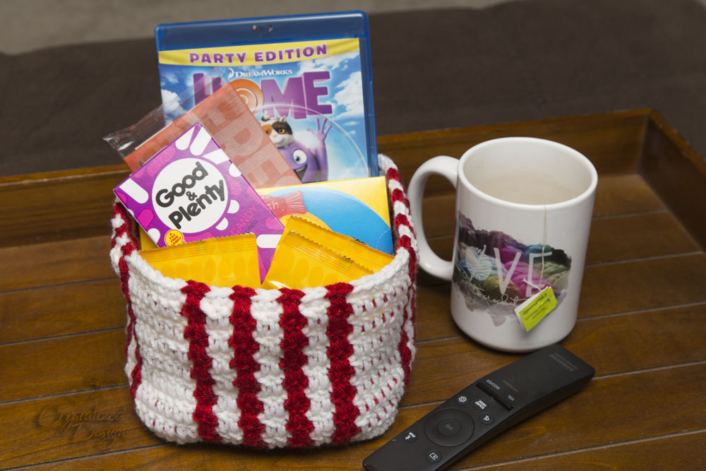 Movie Night Treat Basket Crochet Pattern Movie Night Treat Basket Crochet Pattern